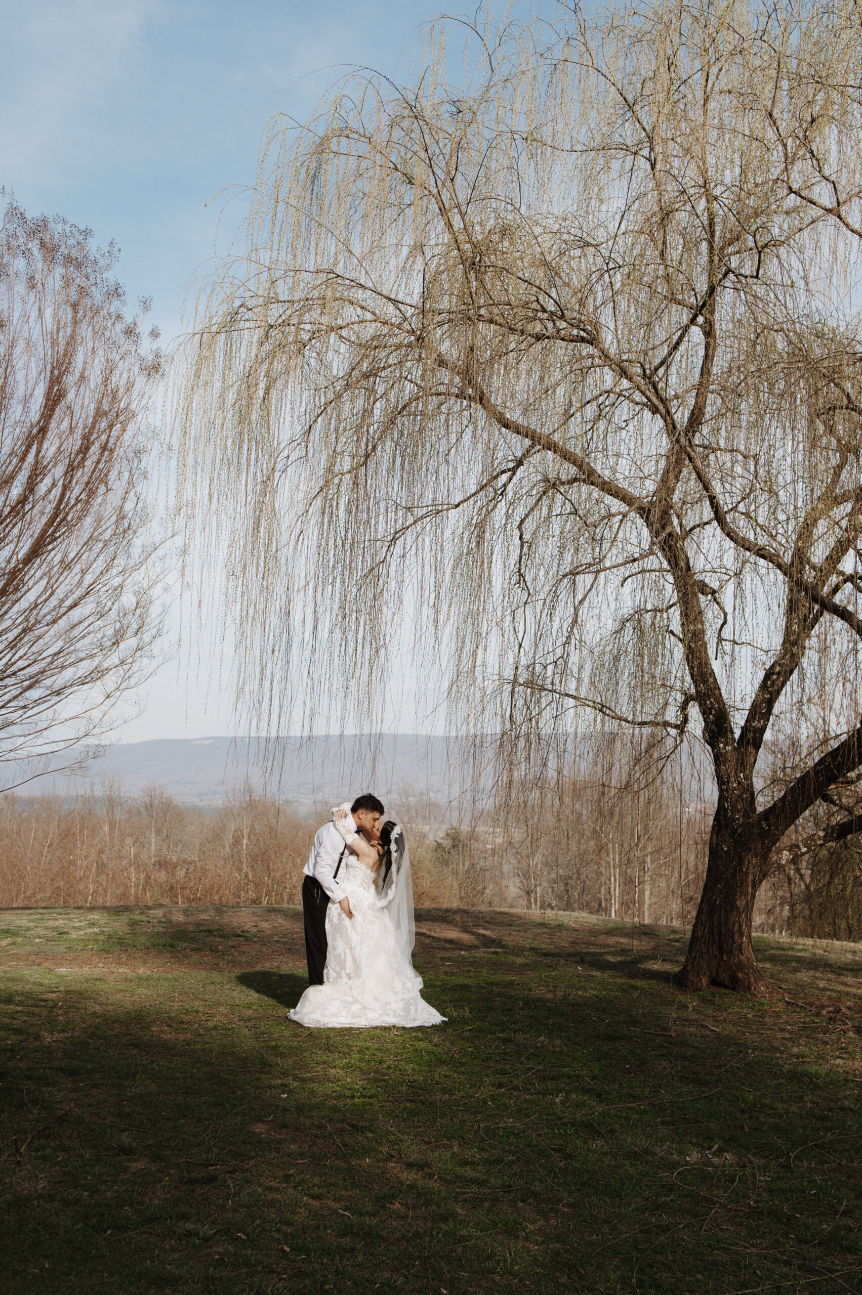 Bride and Groom at Mountain Willow Manor In Tennessee Wedding